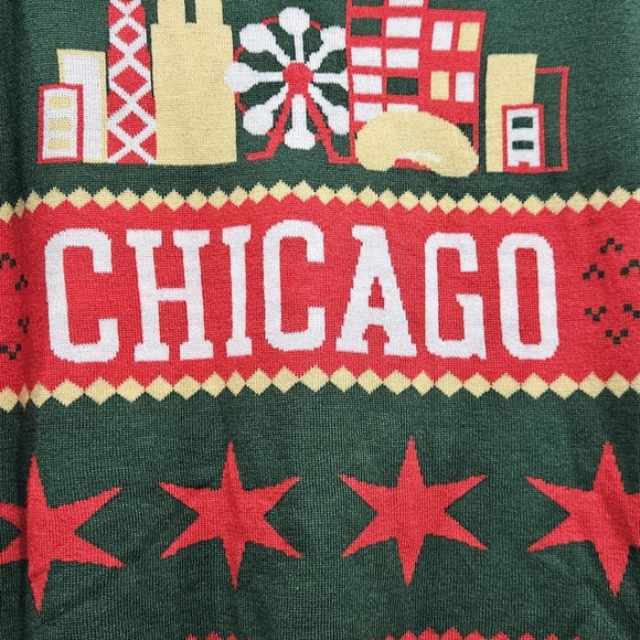 Tipsy Elves Chicago Fair Isle Holiday Unisex Sweater Size Large - Picture 2 of 12